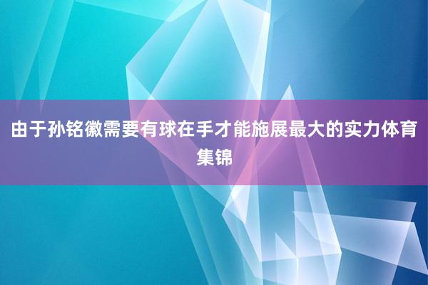 由于孙铭徽需要有球在手才能施展最大的实力体育集锦
