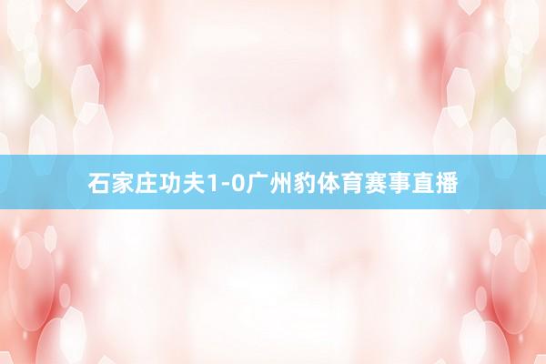 石家庄功夫1-0广州豹体育赛事直播