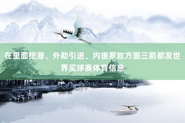 在里面挖潜、外助引进、内援罗致方面三箭都发世界买球赛体育信息
