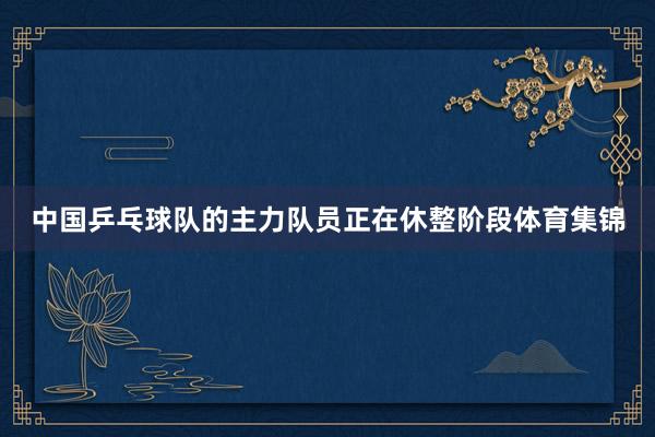 中国乒乓球队的主力队员正在休整阶段体育集锦