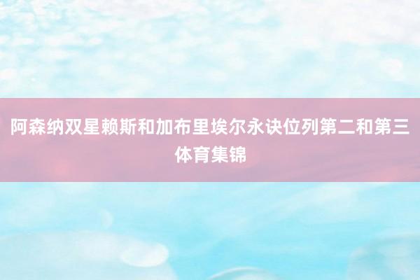 阿森纳双星赖斯和加布里埃尔永诀位列第二和第三体育集锦