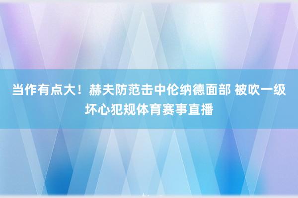 当作有点大！赫夫防范击中伦纳德面部 被吹一级坏心犯规体育赛事直播