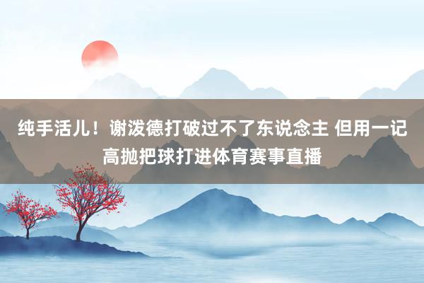 纯手活儿！谢泼德打破过不了东说念主 但用一记高抛把球打进体育赛事直播