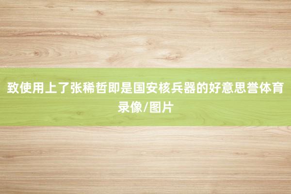 致使用上了张稀哲即是国安核兵器的好意思誉体育录像/图片