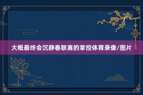 大概最终会沉静春联赛的掌控体育录像/图片